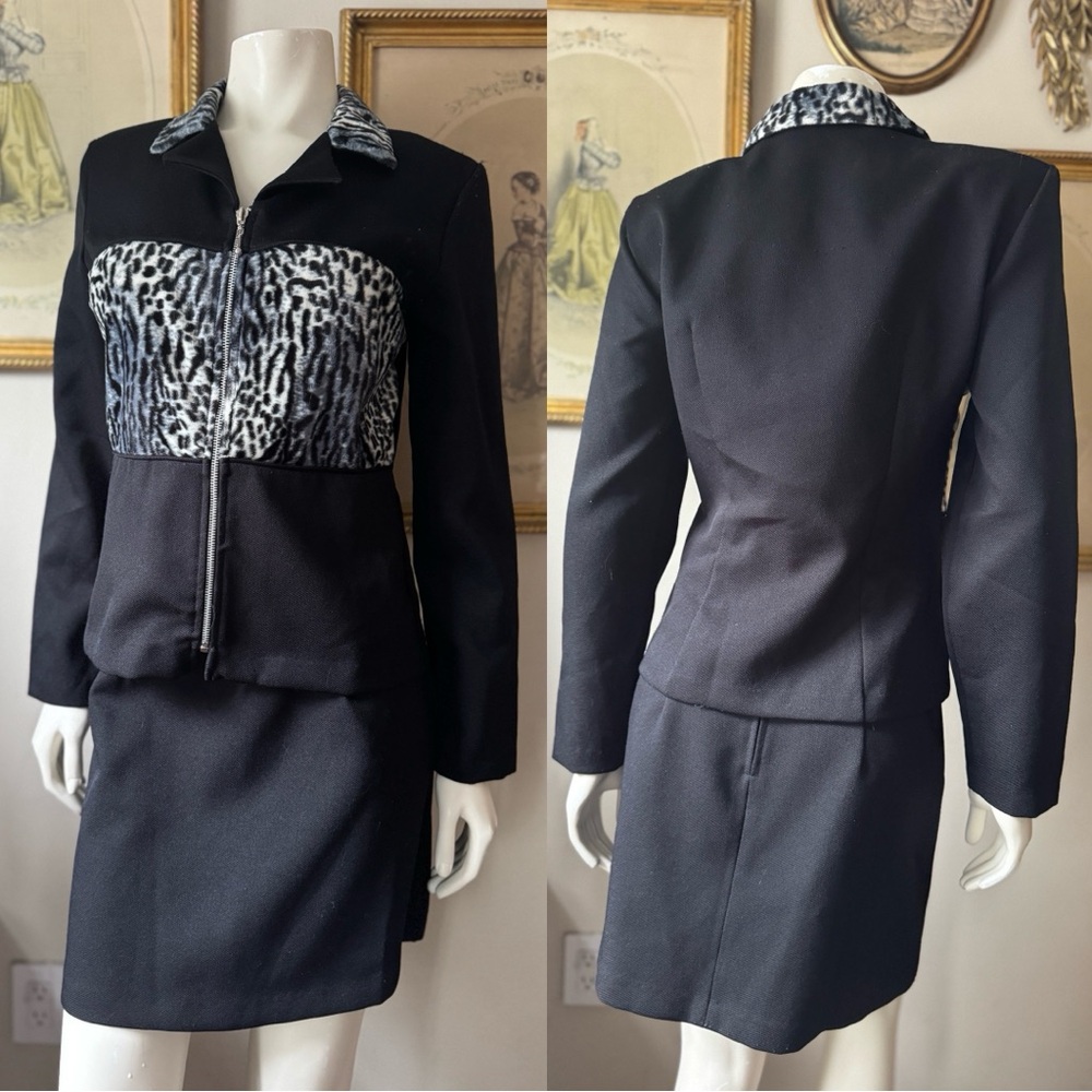 All that Jazz Fuzzy Leopard Print Skirt set